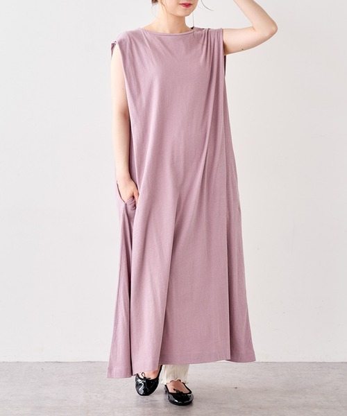 PUAL CE CIN（ピュアルセシン）の「【WEB限定】バックプリントノースリーブワンピース（チュニック・レディース・チャコール/ライトベージュ/オリーブ系/ピンク系その他・FREE）」の20枚目の写真