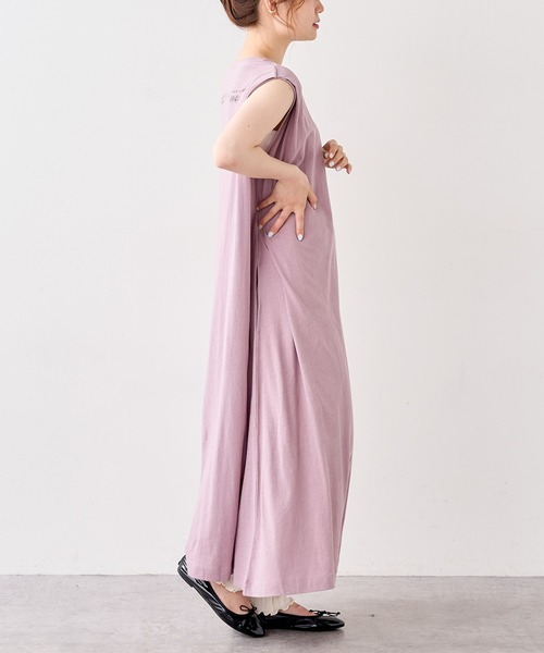 PUAL CE CIN（ピュアルセシン）の「【WEB限定】バックプリントノースリーブワンピース（チュニック・レディース・チャコール/ライトベージュ/オリーブ系/ピンク系その他・FREE）」の22枚目の写真