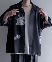 "Lily & Rose" Drape Oversize Shirt / 百合柄&薔薇柄ドレープオーバーサイズシャツ