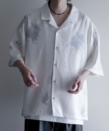 NILWAY | "Lily" Drape Oversize Shirt / 百合柄ドレープオーバーサイズシャツ(シャツ/ブラウス)