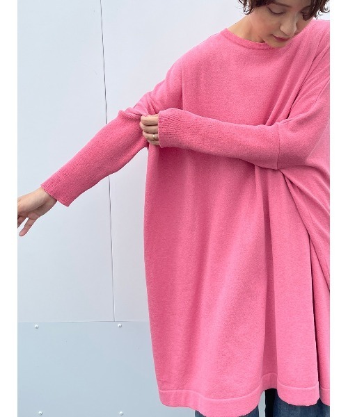 BEARDSLEY（ビアズリー）の「ギマBIGニット（ニット/セーター・レディース・ピンク/キャメル・FREE）」の3枚目の写真