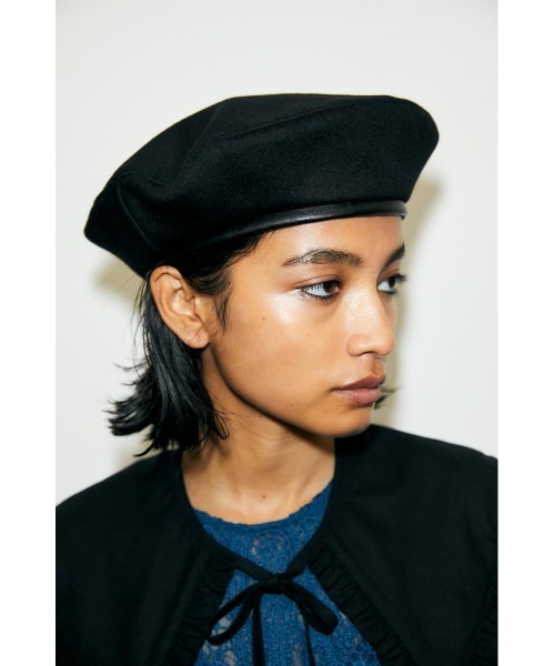 MOUSSY（マウジー）の「F/LEATHER PIPING ベレー（ハンチング/ベレー帽・レディース・ブラック/カーキ/マジェンタ・FREE）」の10枚目の写真