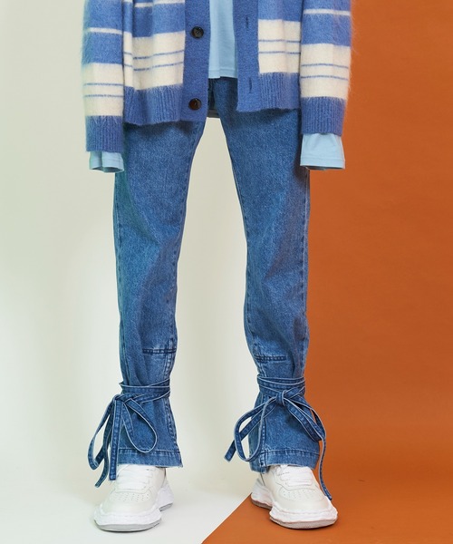LiNoH(リノー)の「ベルテッドデニムパンツ/BELTED DENIM PANTS(デニムパンツ・メンズ・インディゴブルー・1/2)」の9枚目の写真
