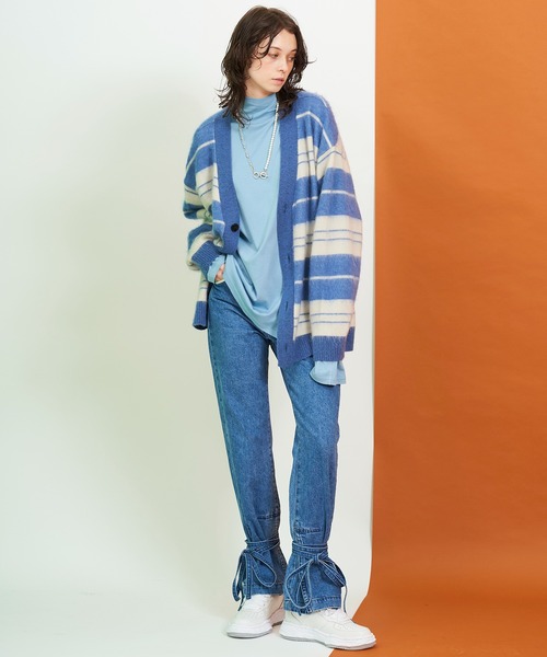 LiNoH(リノー)の「ベルテッドデニムパンツ/BELTED DENIM PANTS(デニムパンツ・メンズ・インディゴブルー・1/2)」の6枚目の写真