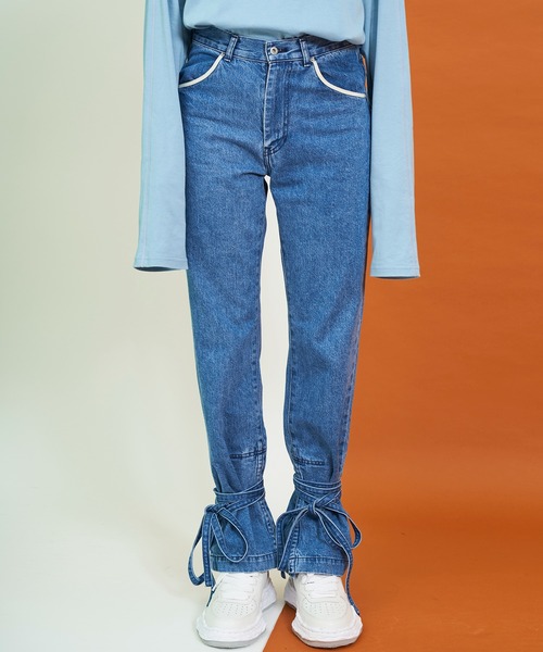 LiNoH(リノー)の「ベルテッドデニムパンツ/BELTED DENIM PANTS(デニムパンツ・メンズ・インディゴブルー・1/2)」の12枚目の写真