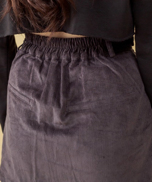 RASVOA(ラスボア)の「コーデュロイベルテッドミニスカート(スカート・レディース・ブラック/カーキ/アイボリー・FREE)」の7枚目の写真
