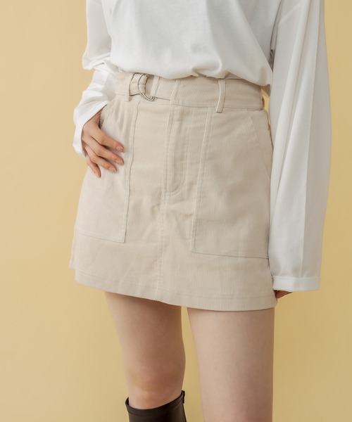 RASVOA(ラスボア)の「コーデュロイベルテッドミニスカート(スカート・レディース・ブラック/カーキ/アイボリー・FREE)」の17枚目の写真