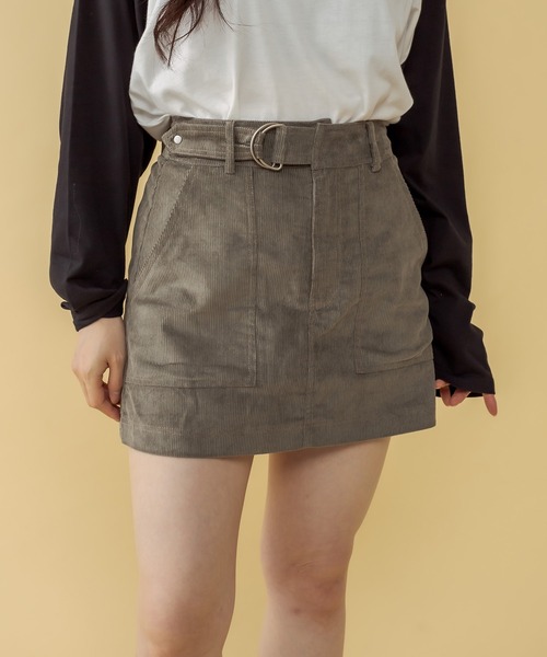 RASVOA(ラスボア)の「コーデュロイベルテッドミニスカート(スカート・レディース・ブラック/カーキ/アイボリー・FREE)」の18枚目の写真