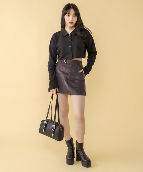 RASVOA(ラスボア)の「コーデュロイベルテッドミニスカート(スカート・レディース・ブラック/カーキ/アイボリー・FREE)」の20枚目の写真