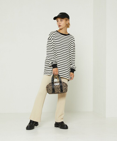 FREAK'S STORE（フリークスストア）の「ボーダービッグロンＴ(ロングスリーブＴシャツ)（Tシャツ/カットソー・レディース・ブラック/ネイビー/イエロー/ピンク/サックスブルー・ﾌﾘ-）」の11枚目の写真