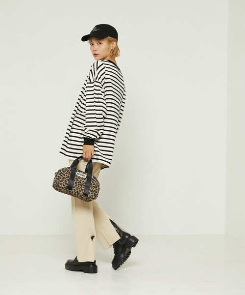 FREAK'S STORE（フリークスストア）の「ボーダービッグロンＴ(ロングスリーブＴシャツ)（Tシャツ/カットソー・レディース・ブラック/ネイビー/イエロー/ピンク/サックスブルー・ﾌﾘ-）」の13枚目の写真