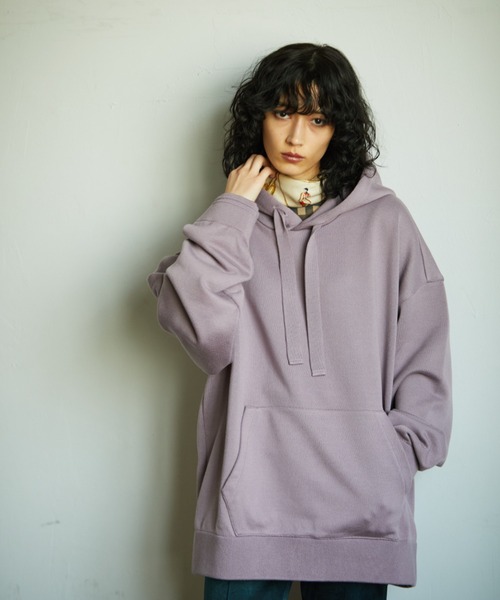 TAUPE(トープ)の「【TAUPE/トープ】 ニットソーヘビーウェイトクルーパーカー(パーカー・メンズ・ダークグレー/ライトベージュ/パープル・2/3)」の4枚目の写真