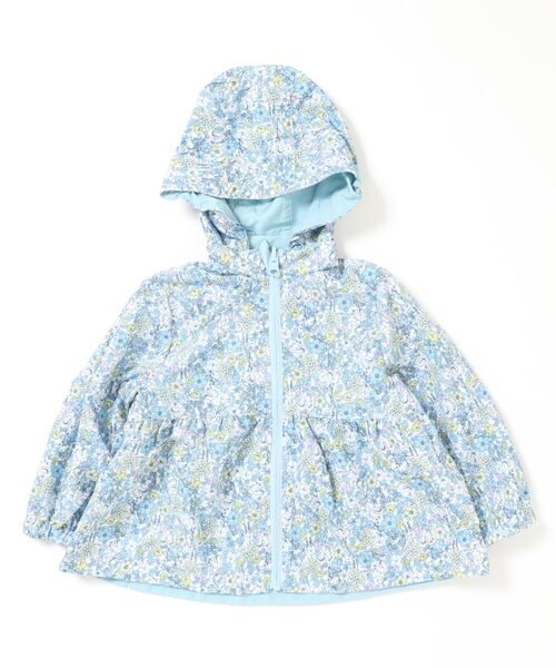 kladskap（クレードスコープ）の「無地×花柄リバーシブルウィンドブレーカー（ナイロンジャケット・キッズ・ピンク/サックスブルー・80ｃｍ/100cm/120cm/90cm/110cm）」の3枚目の写真