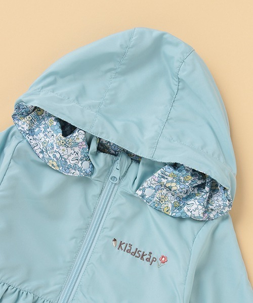 kladskap（クレードスコープ）の「無地×花柄リバーシブルウィンドブレーカー（ナイロンジャケット・キッズ・ピンク/サックスブルー・80ｃｍ/100cm/120cm/90cm/110cm）」の8枚目の写真
