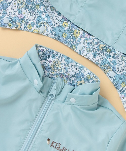 kladskap（クレードスコープ）の「無地×花柄リバーシブルウィンドブレーカー（ナイロンジャケット・キッズ・ピンク/サックスブルー・80ｃｍ/100cm/120cm/90cm/110cm）」の10枚目の写真
