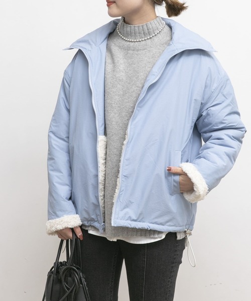 UR Lab.(アーバンリサーチラボ)の「リバーシブルボアブルゾン(ブルゾン・レディース・ピンク/ブルー系その他/ベージュ・FREE)」の4枚目の写真