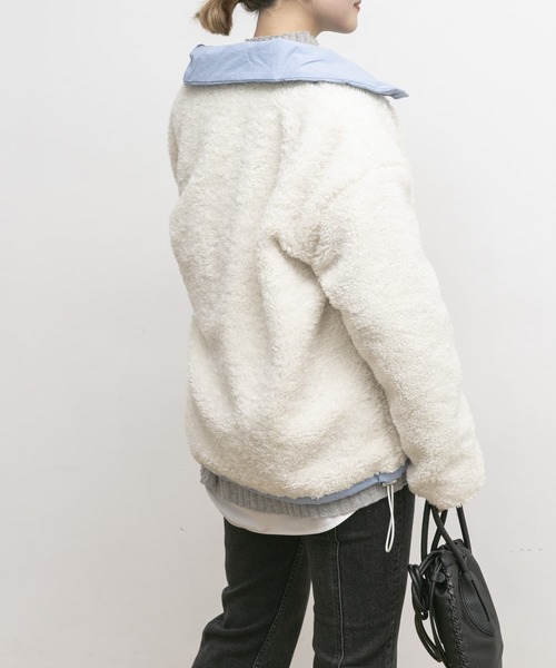 UR Lab.(アーバンリサーチラボ)の「リバーシブルボアブルゾン(ブルゾン・レディース・ピンク/ブルー系その他/ベージュ・FREE)」の5枚目の写真