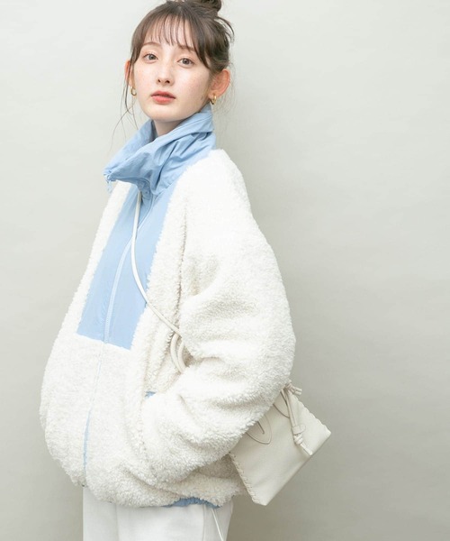 UR Lab.(アーバンリサーチラボ)の「リバーシブルボアブルゾン(ブルゾン・レディース・ピンク/ブルー系その他/ベージュ・FREE)」の8枚目の写真