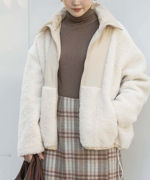 UR Lab.(アーバンリサーチラボ)の「リバーシブルボアブルゾン(ブルゾン・レディース・ピンク/ブルー系その他/ベージュ・FREE)」の11枚目の写真