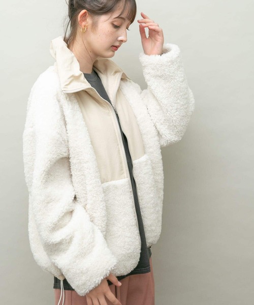 UR Lab.(アーバンリサーチラボ)の「リバーシブルボアブルゾン(ブルゾン・レディース・ピンク/ブルー系その他/ベージュ・FREE)」の13枚目の写真