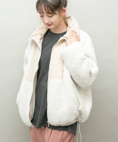 UR Lab.(アーバンリサーチラボ)の「リバーシブルボアブルゾン(ブルゾン・レディース・ピンク/ブルー系その他/ベージュ・FREE)」の14枚目の写真