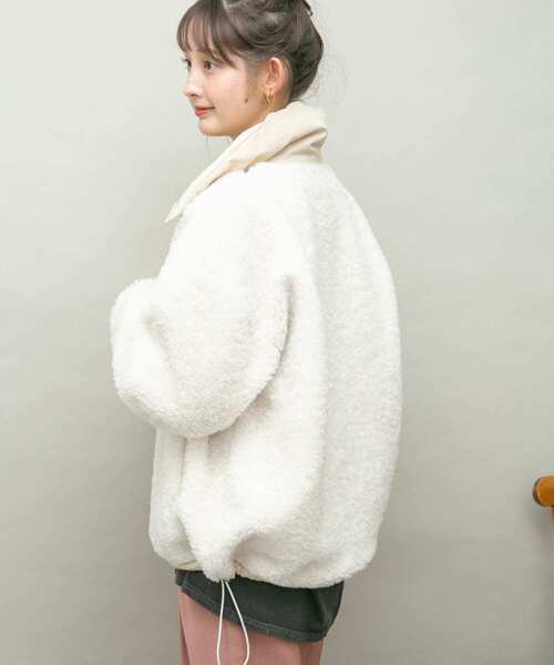 UR Lab.(アーバンリサーチラボ)の「リバーシブルボアブルゾン(ブルゾン・レディース・ピンク/ブルー系その他/ベージュ・FREE)」の15枚目の写真