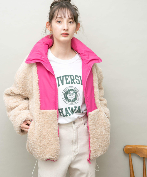 UR Lab.(アーバンリサーチラボ)の「リバーシブルボアブルゾン(ブルゾン・レディース・ピンク/ブルー系その他/ベージュ・FREE)」の21枚目の写真