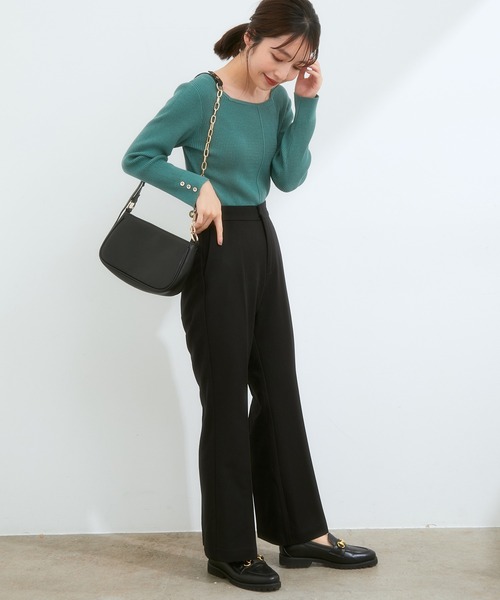 VIS（ビス）の「斜めがけもできる、マルチWAYチェーンバック（ショルダーバッグ・レディース・グリーン/ベージュ系その他/ブラック・FREE）」の8枚目の写真