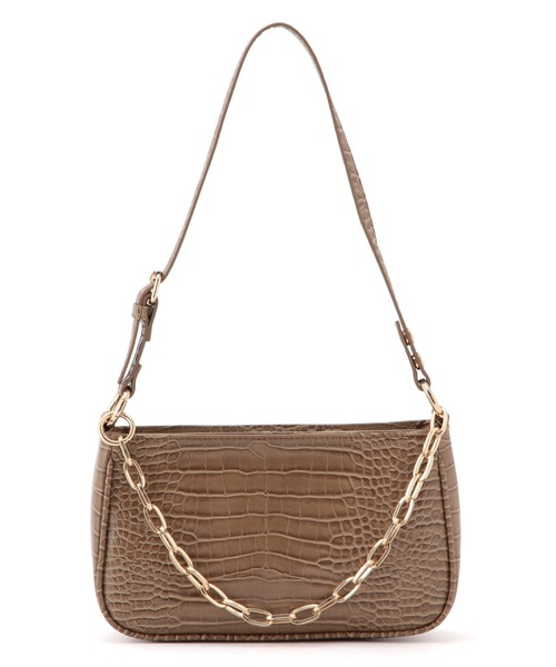 VIS（ビス）の「斜めがけもできる、マルチWAYチェーンバック（ショルダーバッグ・レディース・グリーン/ベージュ系その他/ブラック・FREE）」の9枚目の写真