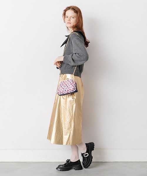 Casselini（キャセリーニ）の「Casselini(キャセリーニ)ジャガード口金バッグ（ショルダーバッグ・レディース・ブラック/クリーム/ラベンダー・FREE）」の4枚目の写真