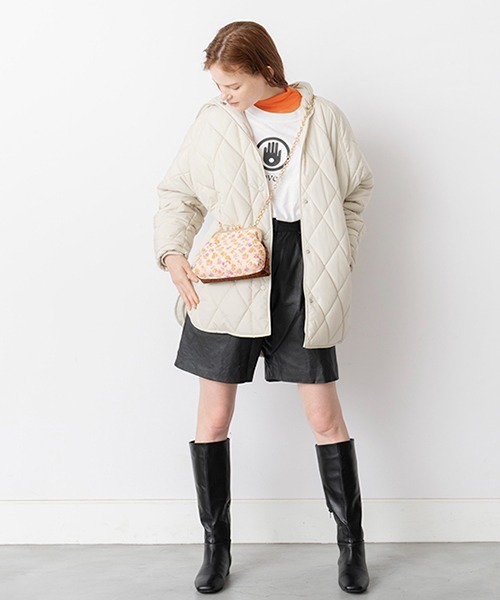 Casselini（キャセリーニ）の「Casselini(キャセリーニ)ジャガード口金バッグ（ショルダーバッグ・レディース・ブラック/クリーム/ラベンダー・FREE）」の5枚目の写真