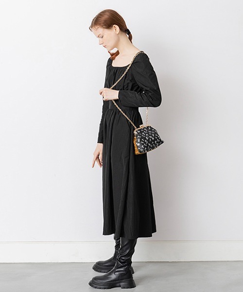 Casselini（キャセリーニ）の「Casselini(キャセリーニ)ジャガード口金バッグ（ショルダーバッグ・レディース・ブラック/クリーム/ラベンダー・FREE）」の11枚目の写真