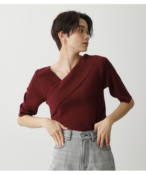 AZUL by moussy（アズールバイマウジー）の「ASYMMETRY CROSS KNIT