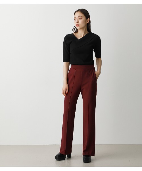 AZUL by moussy（アズールバイマウジー）の「ASYMMETRY CROSS KNIT TOPS/アシンメトリークロスニットトップス（ニット/セーター・レディース・グリーン/マジェンタ/ブラック/ライトベージュ・MEDIUM/SMALL）」の9枚目の写真