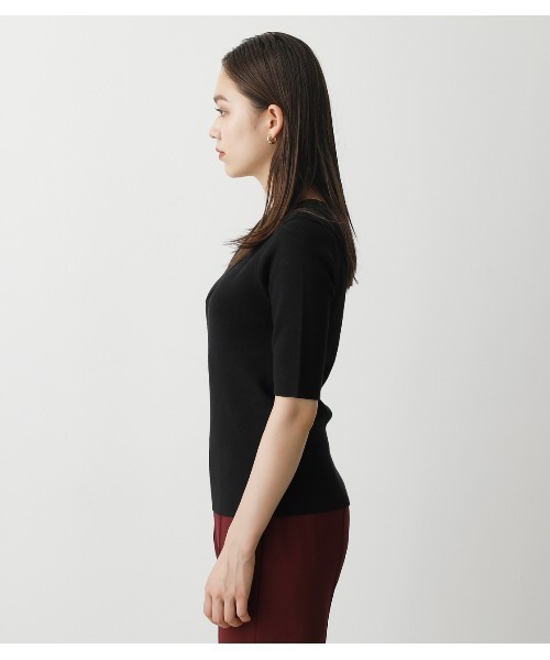 AZUL by moussy（アズールバイマウジー）の「ASYMMETRY CROSS KNIT TOPS/アシンメトリークロスニットトップス（ニット/セーター・レディース・グリーン/マジェンタ/ブラック/ライトベージュ・MEDIUM/SMALL）」の11枚目の写真