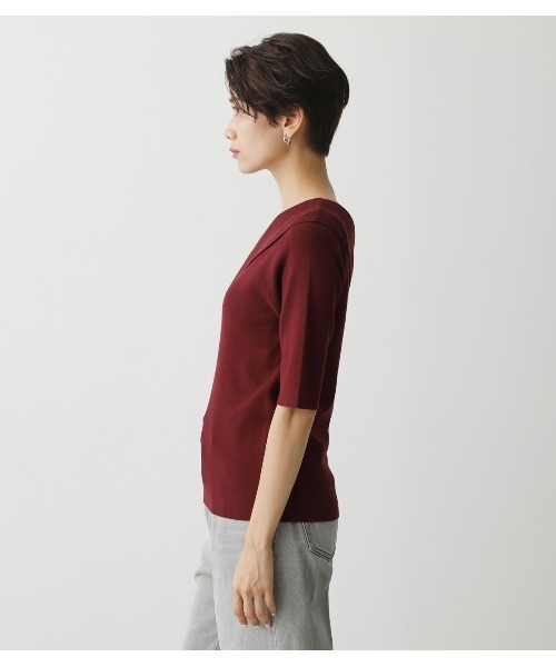 AZUL by moussy（アズールバイマウジー）の「ASYMMETRY CROSS KNIT TOPS/アシンメトリークロスニットトップス（ニット/セーター・レディース・グリーン/マジェンタ/ブラック/ライトベージュ・MEDIUM/SMALL）」の20枚目の写真