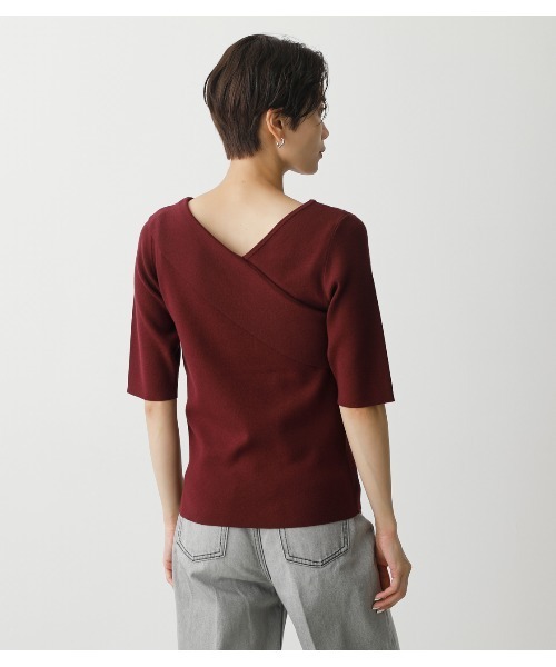 AZUL by moussy（アズールバイマウジー）の「ASYMMETRY CROSS KNIT TOPS/アシンメトリークロスニットトップス（ニット/セーター・レディース・グリーン/マジェンタ/ブラック/ライトベージュ・MEDIUM/SMALL）」の21枚目の写真