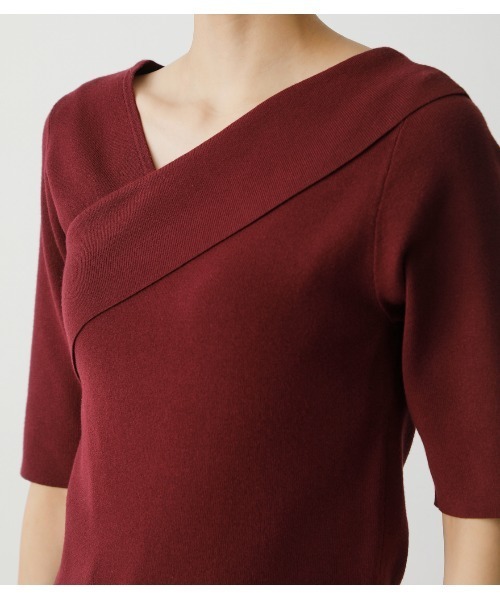 AZUL by moussy（アズールバイマウジー）の「ASYMMETRY CROSS KNIT TOPS/アシンメトリークロスニットトップス（ニット/セーター・レディース・グリーン/マジェンタ/ブラック/ライトベージュ・MEDIUM/SMALL）」の22枚目の写真