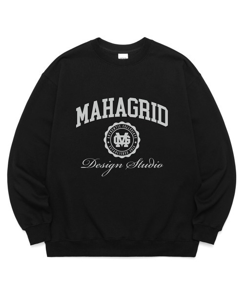 MAHAGRID(マハグリッド)の「【mahagrid】AUTHENTIC SWEATSHIRT / マハグリッド オーセンティック カレッジ ロゴ スウェットシャツ(スウェット・メンズ・ブラック/グレー/クリーム/ライトグレー/ネイビー/オリーブ・SMALL/MEDIUM/LARGE/X-LARGE)」の2枚目の写真