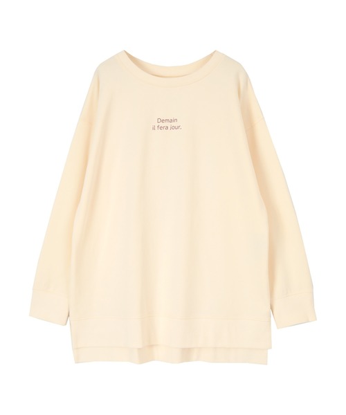 titivate(ティティベイト)の「ミニ裏毛カットソーロゴトップス(Tシャツ/カットソー・レディース・アイボリー/グレイッシュベージュ/ブラック/オレンジ・FREE)」の11枚目の写真