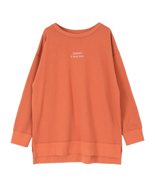 titivate(ティティベイト)の「ミニ裏毛カットソーロゴトップス(Tシャツ/カットソー・レディース・アイボリー/グレイッシュベージュ/ブラック/オレンジ・FREE)」の16枚目の写真