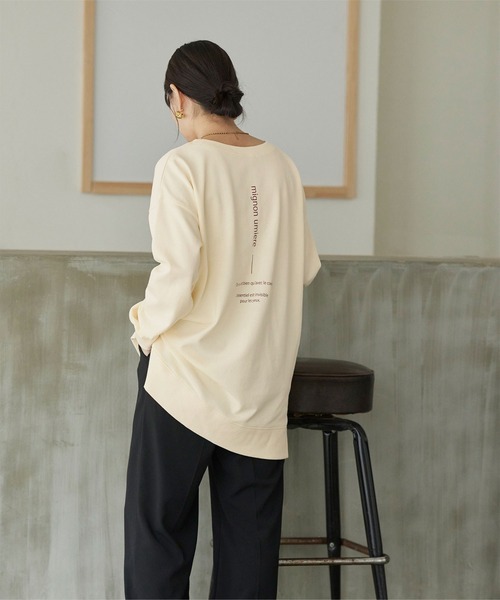 titivate(ティティベイト)の「ミニ裏毛カットソーロゴトップス(Tシャツ/カットソー・レディース・アイボリー/グレイッシュベージュ/ブラック/オレンジ・FREE)」の19枚目の写真
