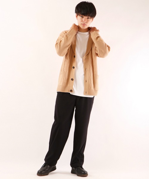 FUNALIVE(ファンアライブ)の「5GGケーブルショールカーディガン(カーディガン/ボレロ・メンズ・ブラック/カーキ/ベージュ/杢グレー/ワイン/ネイビー/チャコールグレー/ホワイト・M/S/XL/L)」の9枚目の写真