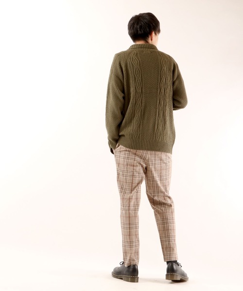 FUNALIVE(ファンアライブ)の「5GGケーブルショールカーディガン(カーディガン/ボレロ・メンズ・ブラック/カーキ/ベージュ/杢グレー/ワイン/ネイビー/チャコールグレー/ホワイト・M/S/XL/L)」の14枚目の写真