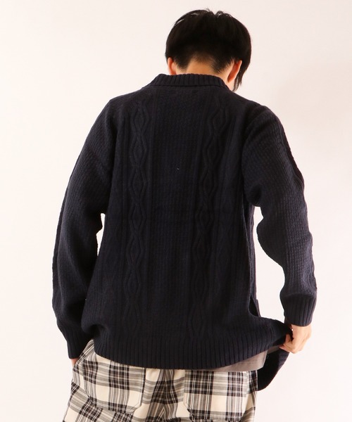 FUNALIVE(ファンアライブ)の「5GGケーブルショールカーディガン(カーディガン/ボレロ・メンズ・ブラック/カーキ/ベージュ/杢グレー/ワイン/ネイビー/チャコールグレー/ホワイト・M/S/XL/L)」の17枚目の写真