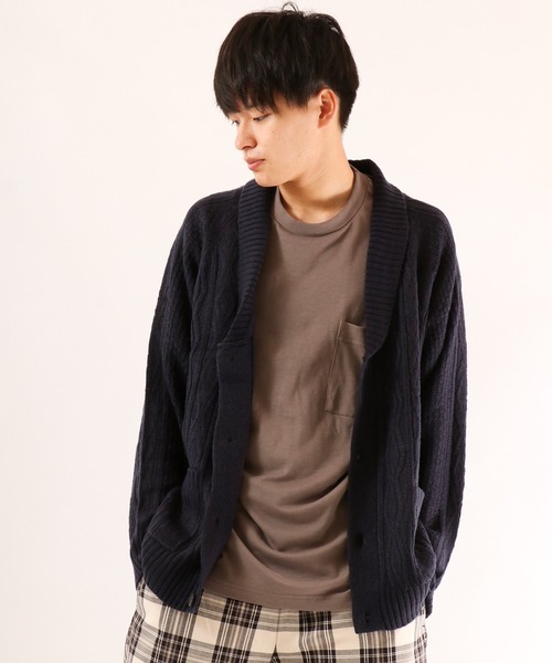 FUNALIVE(ファンアライブ)の「5GGケーブルショールカーディガン(カーディガン/ボレロ・メンズ・ブラック/カーキ/ベージュ/杢グレー/ワイン/ネイビー/チャコールグレー/ホワイト・M/S/XL/L)」の15枚目の写真