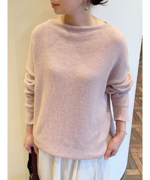 BEARDSLEY（ビアズリー）の「ベビーアルパカニット（ニット/セーター・レディース・ピンク/ホワイト・FREE）」の2枚目の写真