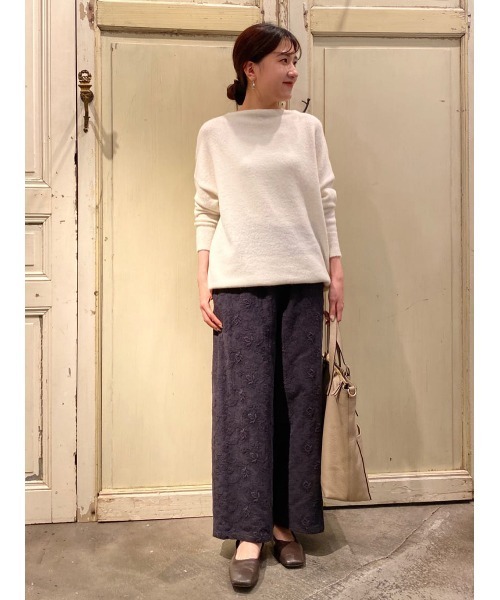 BEARDSLEY（ビアズリー）の「ベビーアルパカニット（ニット/セーター・レディース・ピンク/ホワイト・FREE）」の4枚目の写真