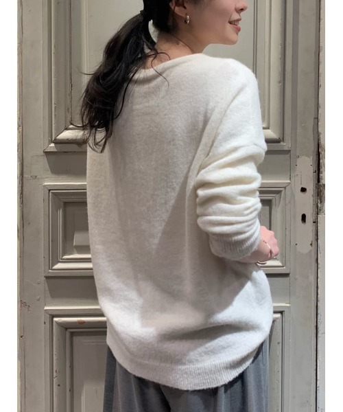 BEARDSLEY（ビアズリー）の「ベビーアルパカニット（ニット/セーター・レディース・ピンク/ホワイト・FREE）」の6枚目の写真