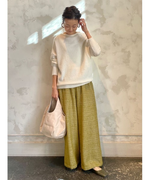 BEARDSLEY（ビアズリー）の「ベビーアルパカニット（ニット/セーター・レディース・ピンク/ホワイト・FREE）」の5枚目の写真